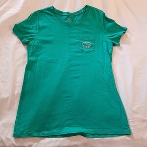 Ivory Ella women's size medium Virgo green short sleeve shirt